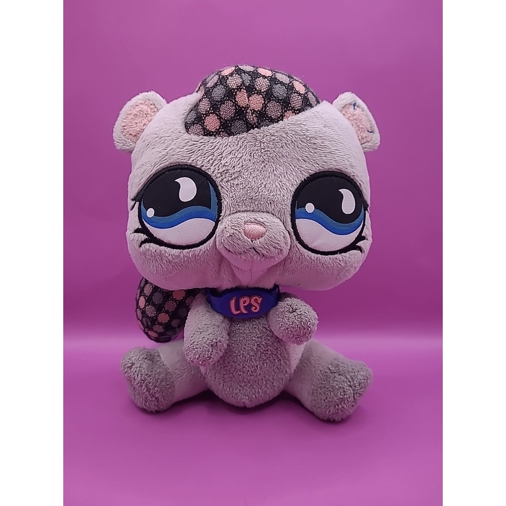 Hasbro LPS‎ Littlest Pet Shop VIPs Gray Plush Squirrel 2008